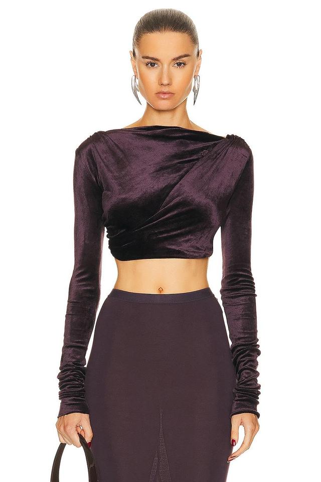 RICK OWENS LILIES Jade Long Sleeve Top in Purple Product Image