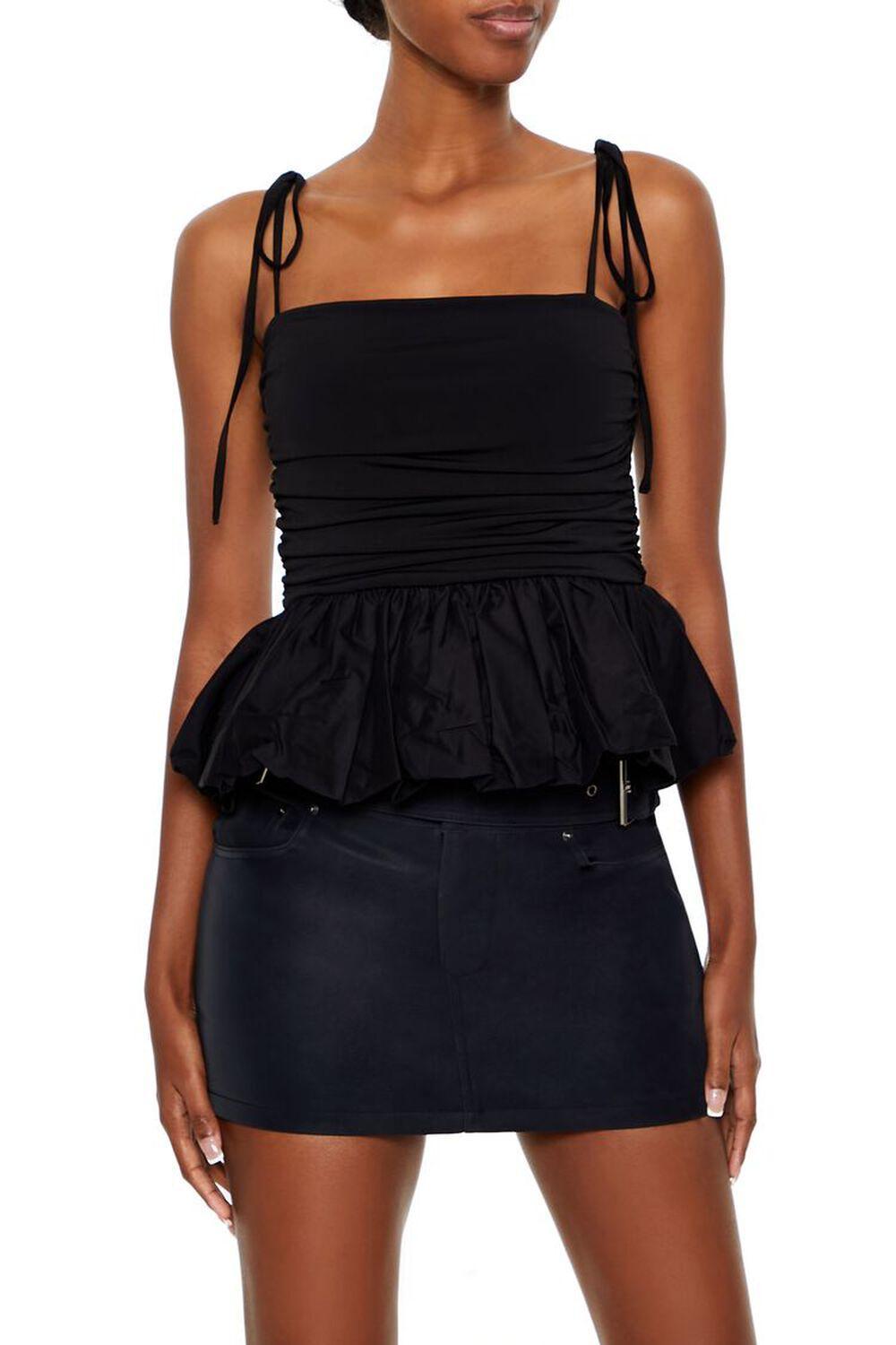 Tie-Strap Peplum Cami | Forever 21 Product Image