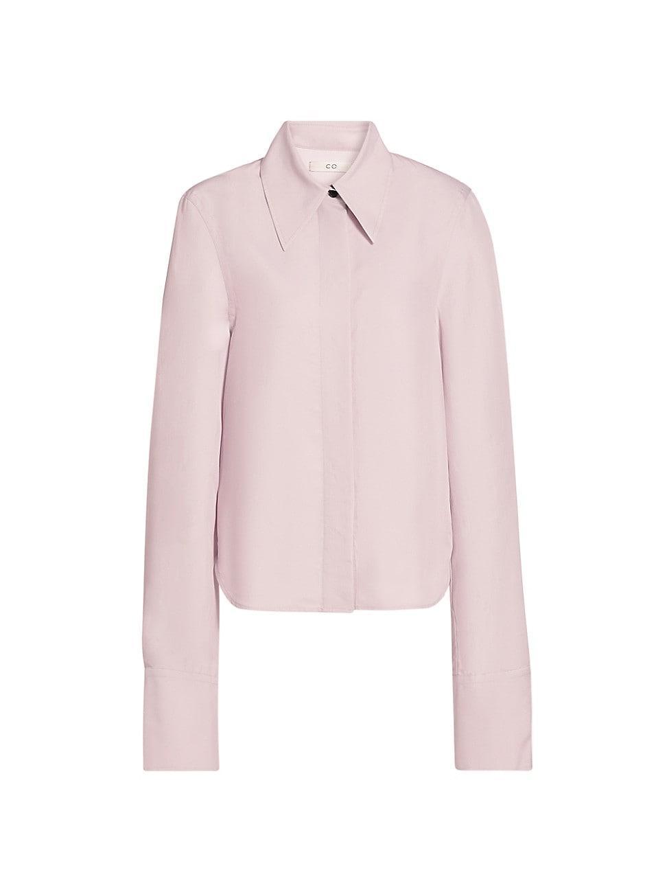 Womens Long-Sleeve Button-Up Shirt Product Image