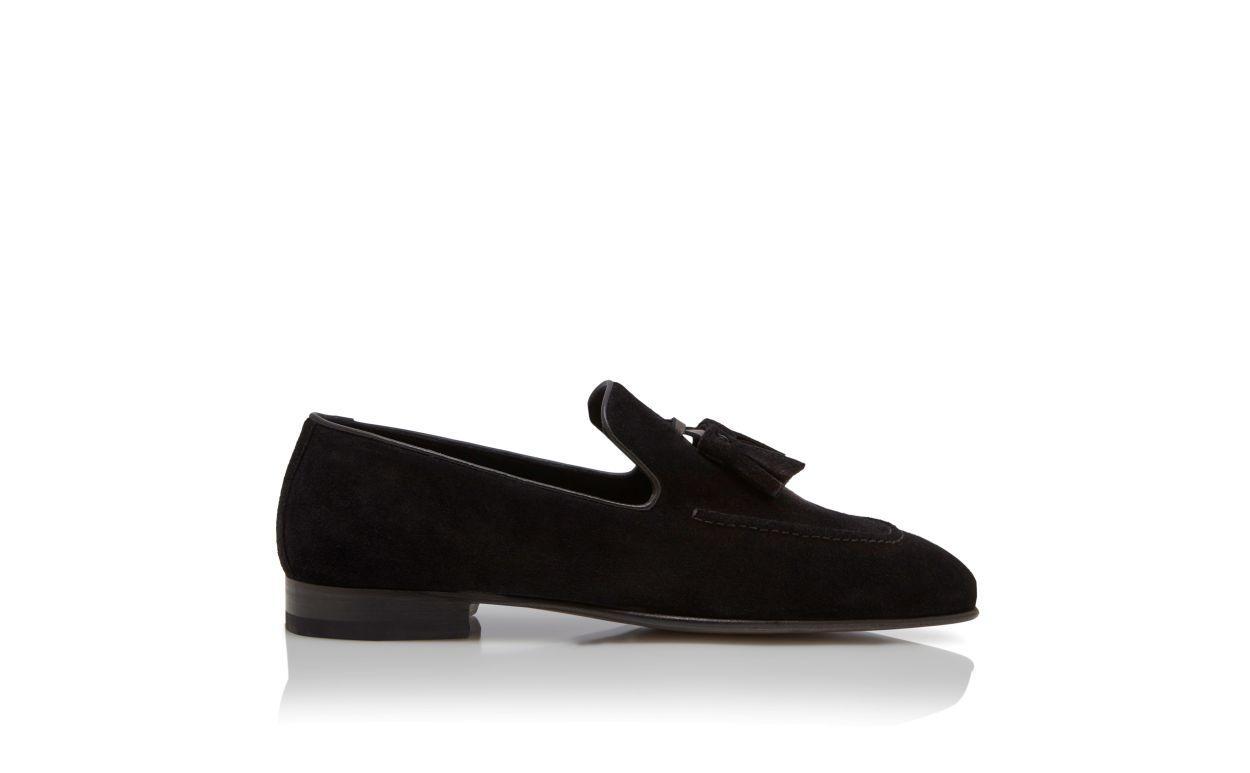 CHESTER Black Suede Tassel Loafers Product Image