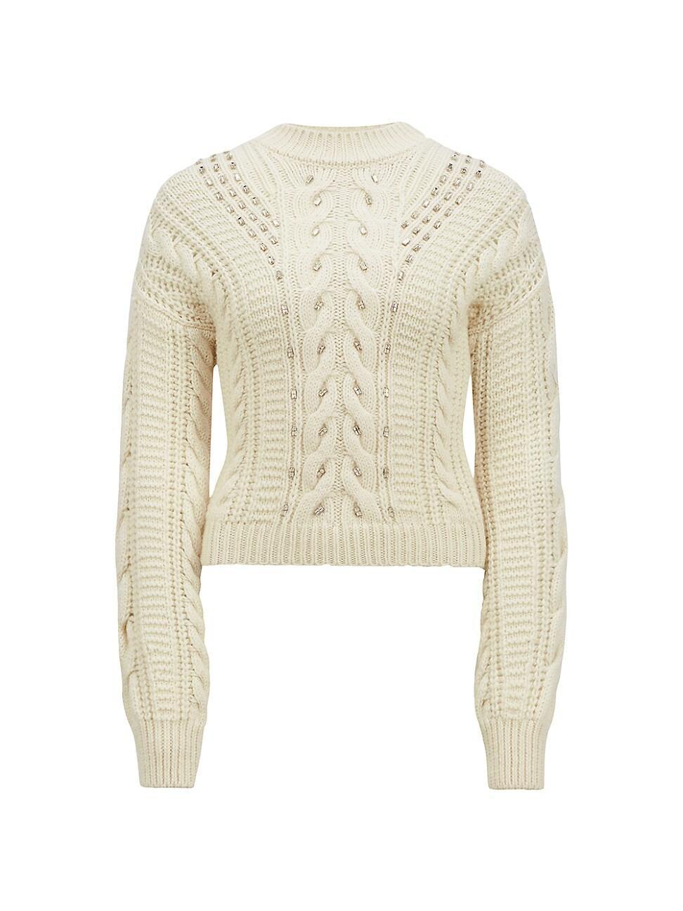 Womens Wool Cable Knit Sweater Product Image