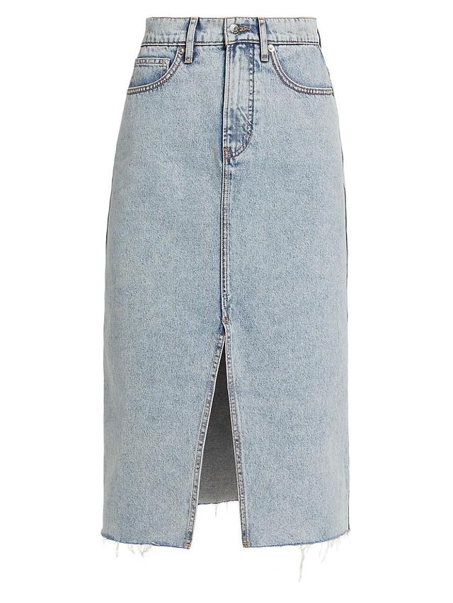 Womens Victoria Denim Midi-Skirt Product Image