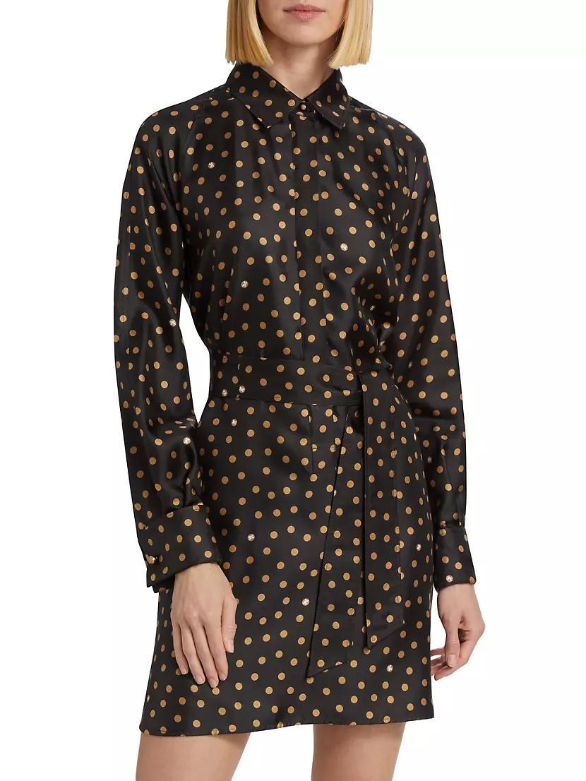 Shock Polka Dot Silk Shirtdress Product Image