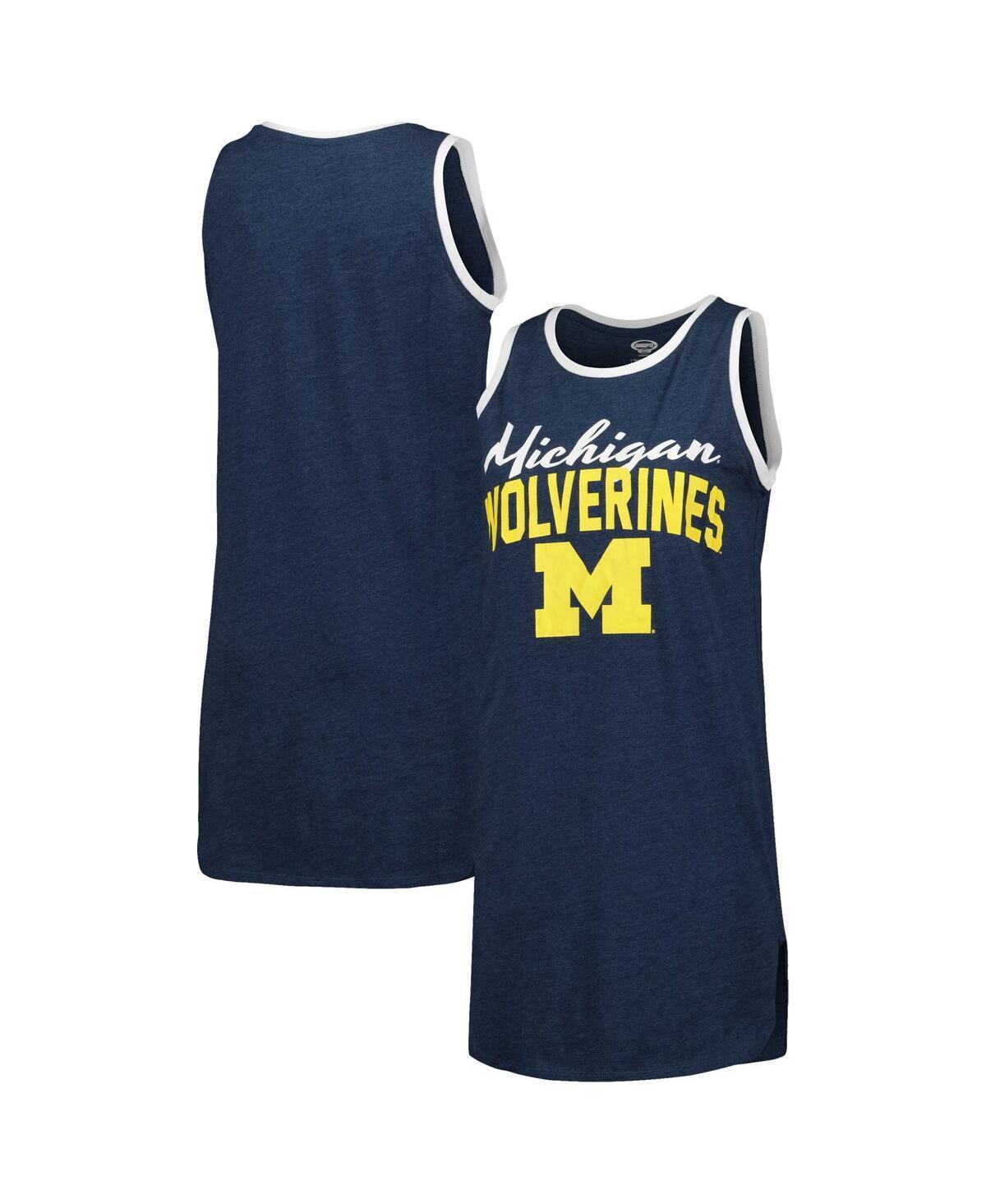 Womens Concepts Sport Michigan Wolverines Tank Top Nightshirt Blue Product Image