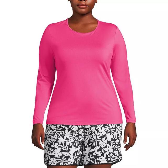 Plus Size Lands End UPF 50 Long Sleeve Rash Guard, Womens Product Image