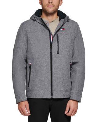 Tommy Hilfiger Mens Sherpa-Lined Softshell Hooded Jacket Product Image