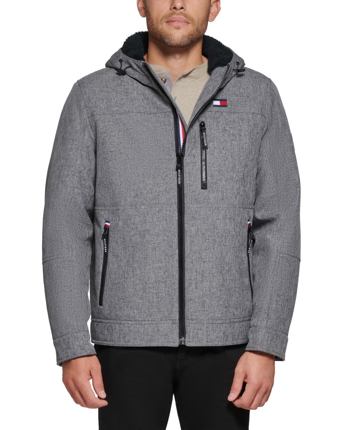 Tommy Hilfiger Mens Sherpa-Lined Softshell Hooded Jacket Product Image