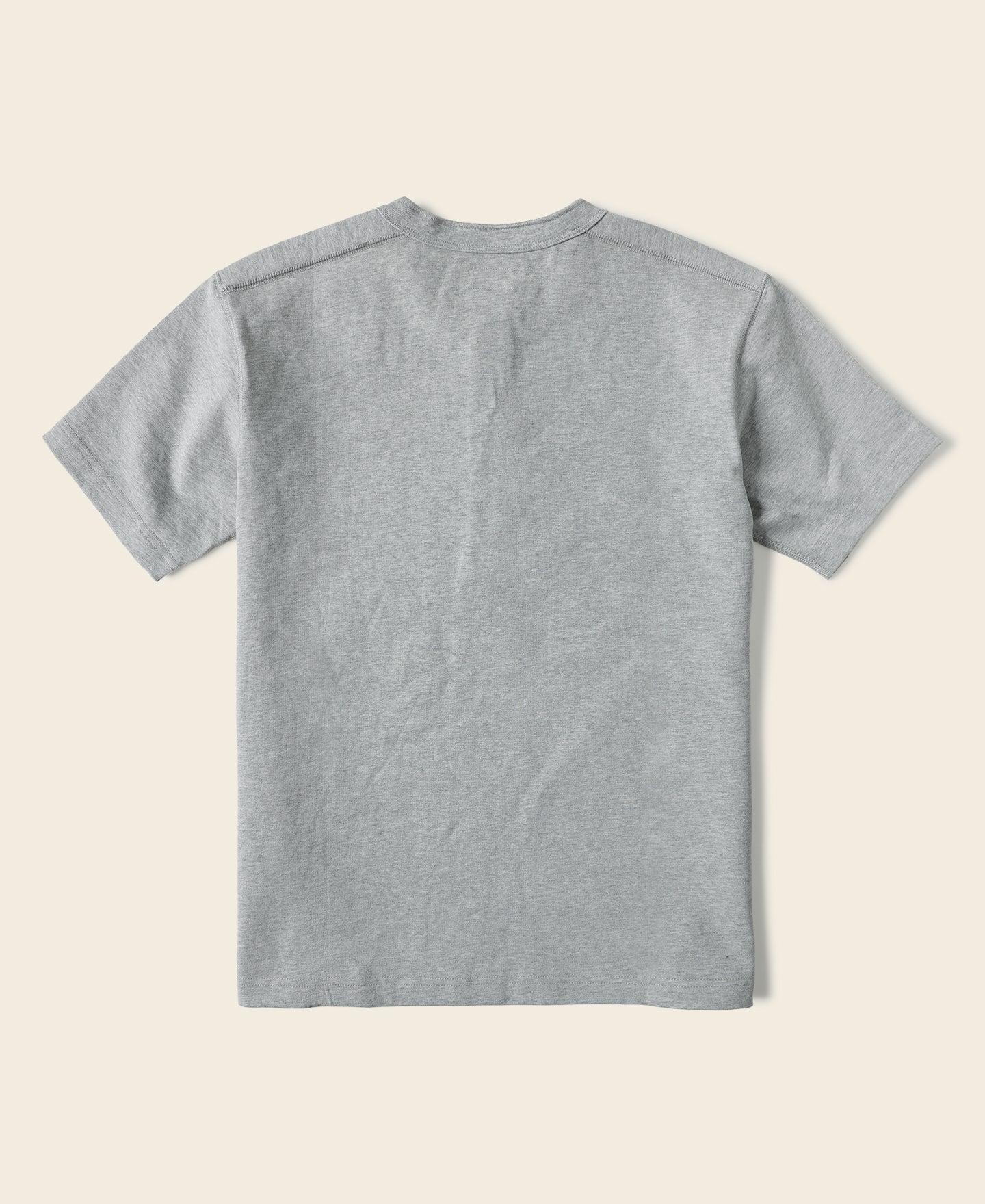 10.6 oz Cotton Short Sleeve Henley T-Shirt - Gray Product Image