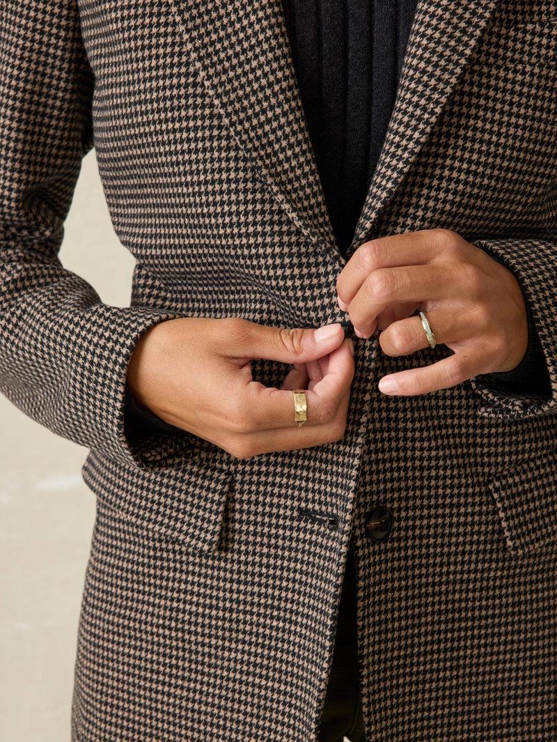 Inlet Knit Tweed Blazer - Mocha Mountain Houndstooth Product Image