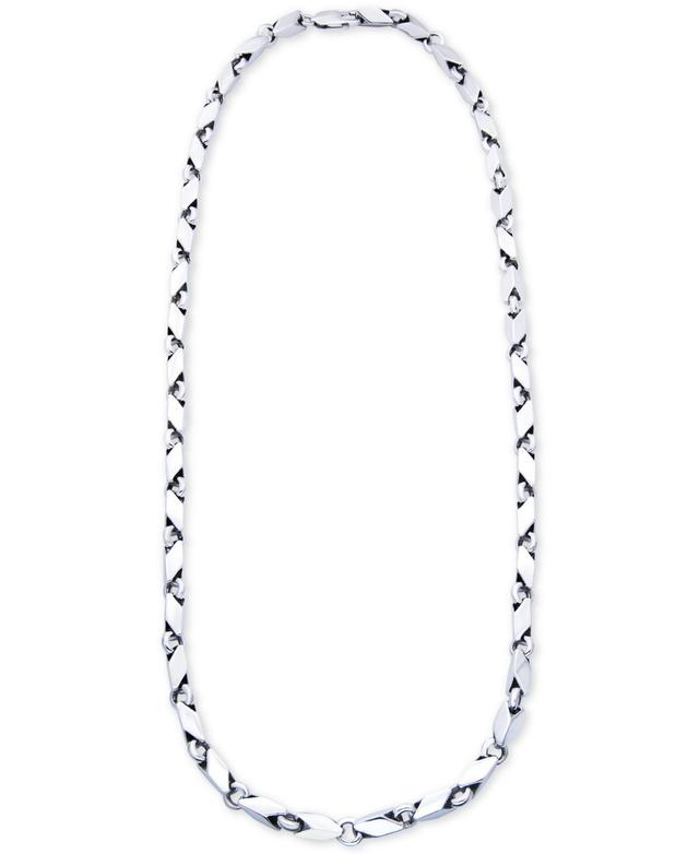 Mens Polished Link 24 Chain Necklace in Sterling Silver Product Image