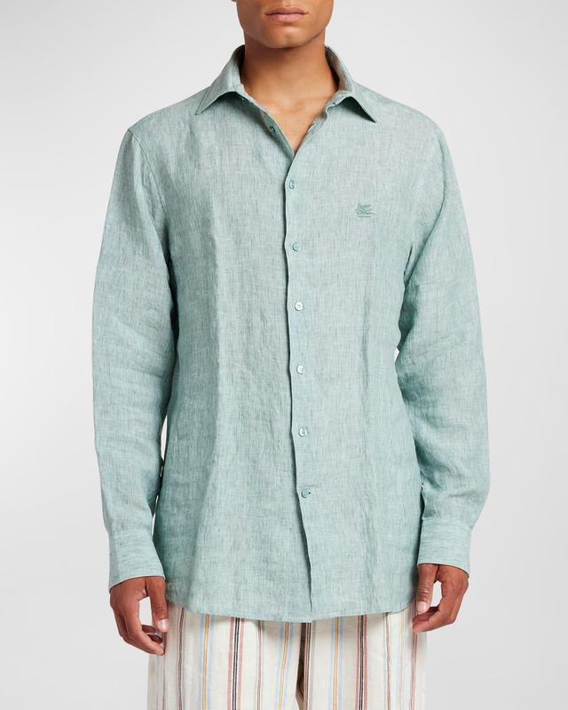 Mens Linen Casual Button-Down Shirt Product Image