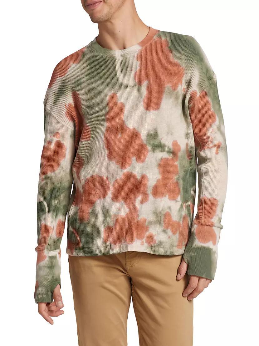 Tie-Dye Waffle-Knit Sweatshirt Product Image