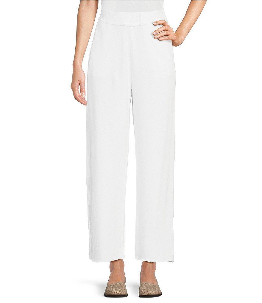 Eileen Fisher Knit French Terry Organic Cotton Straight-Leg Pull-On Slouchy Ankle Pants product image