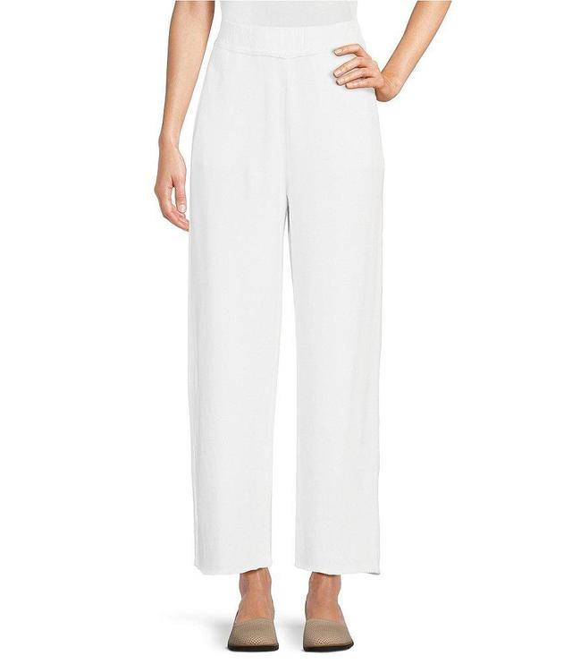 Eileen Fisher Knit French Terry Organic Cotton Straight-Leg Pull-On Slouchy Ankle Pants Product Image