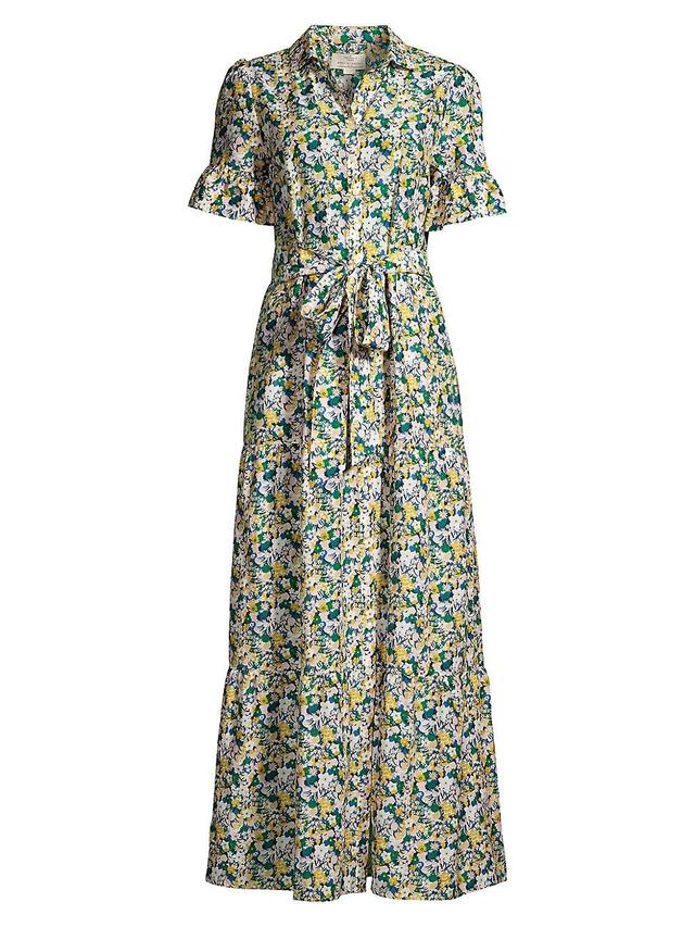 Womens Martine Floral Cotton & Silk Maxi Dress Product Image