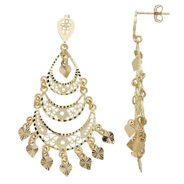 10k Gold Chandelier Earrings, Womens Product Image