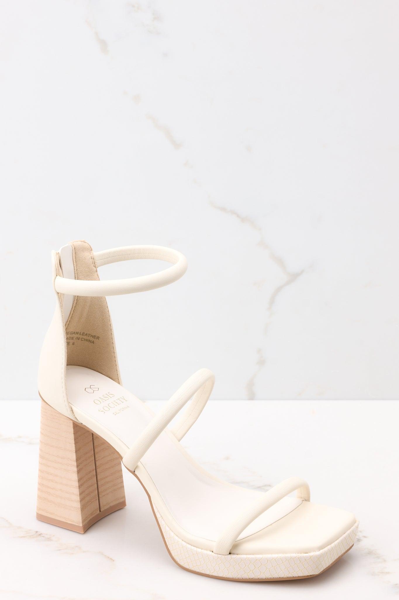 Classy Sensation Ivory High Heel Platform Sandals Product Image