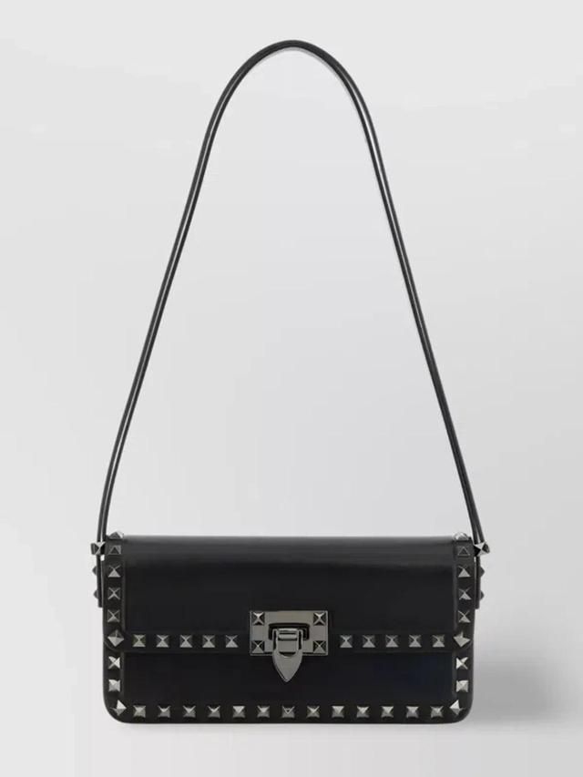 Leather Shoulder Bag With Rockstud Trimmings Product Image