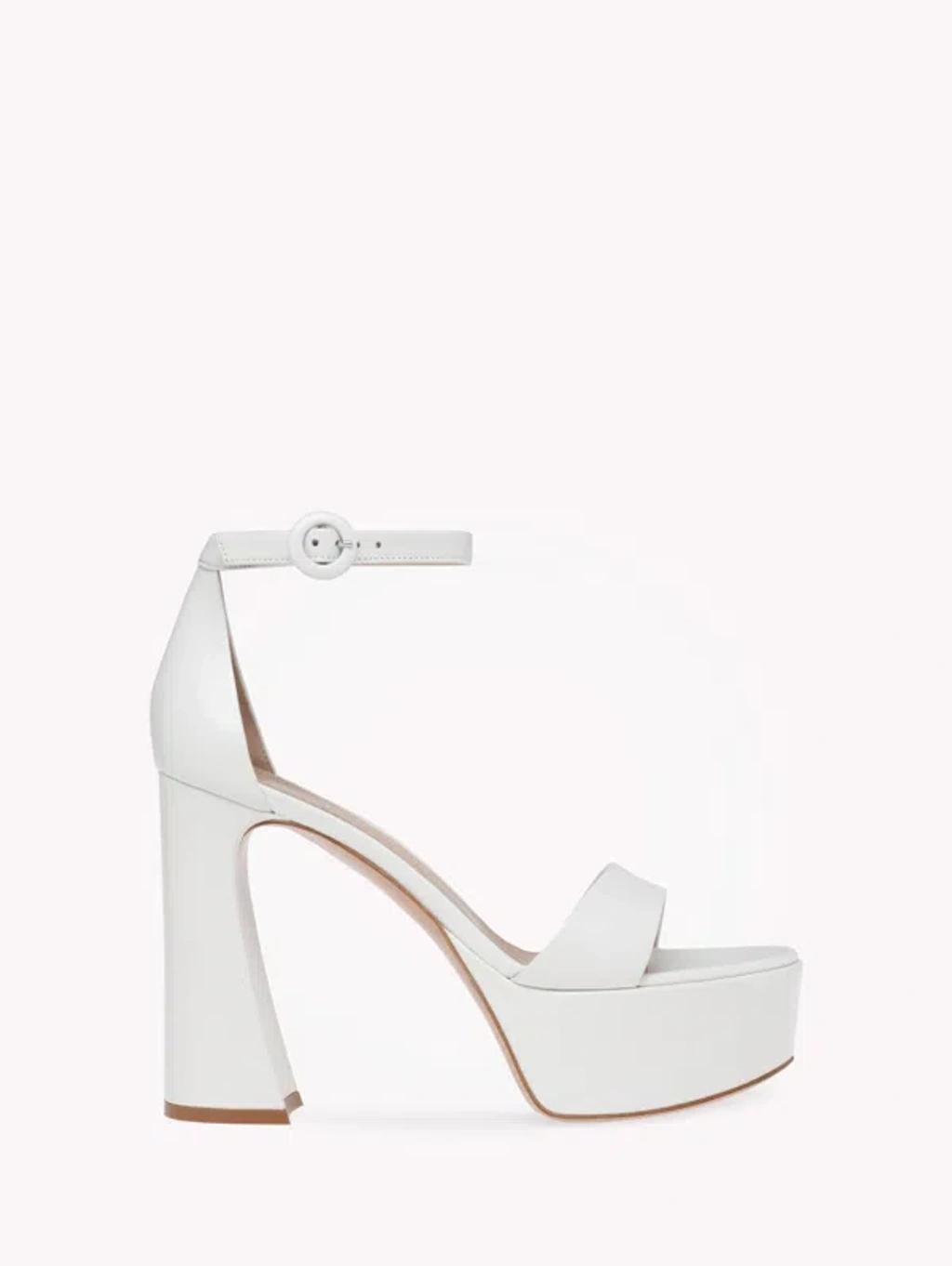 Holly Leather Platform Sandals In White product image