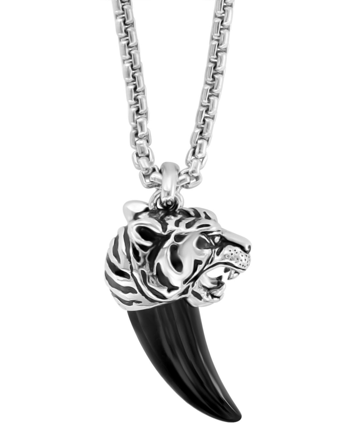 Effy Mens Onyx Claw Tiger 22 Pendant Necklace in Sterling Silver Product Image