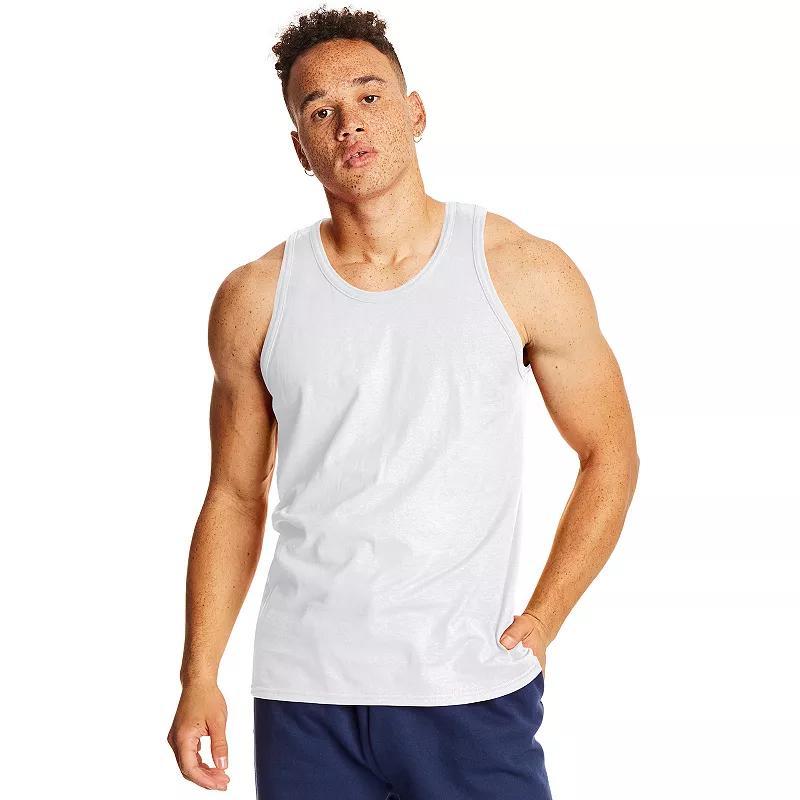 Mens Hanes X-Temp 2-Pack Performance Tank Top Light Silver Product Image