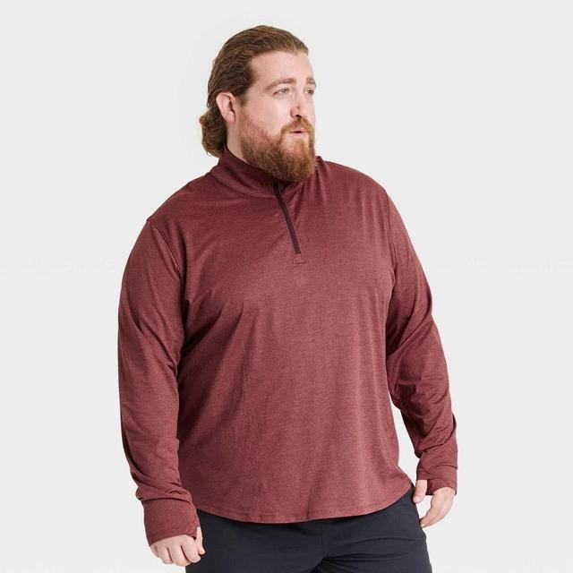 Mens Big Soft Stretch Zip Top - All In Motion Berry Purple 2XL Product Image