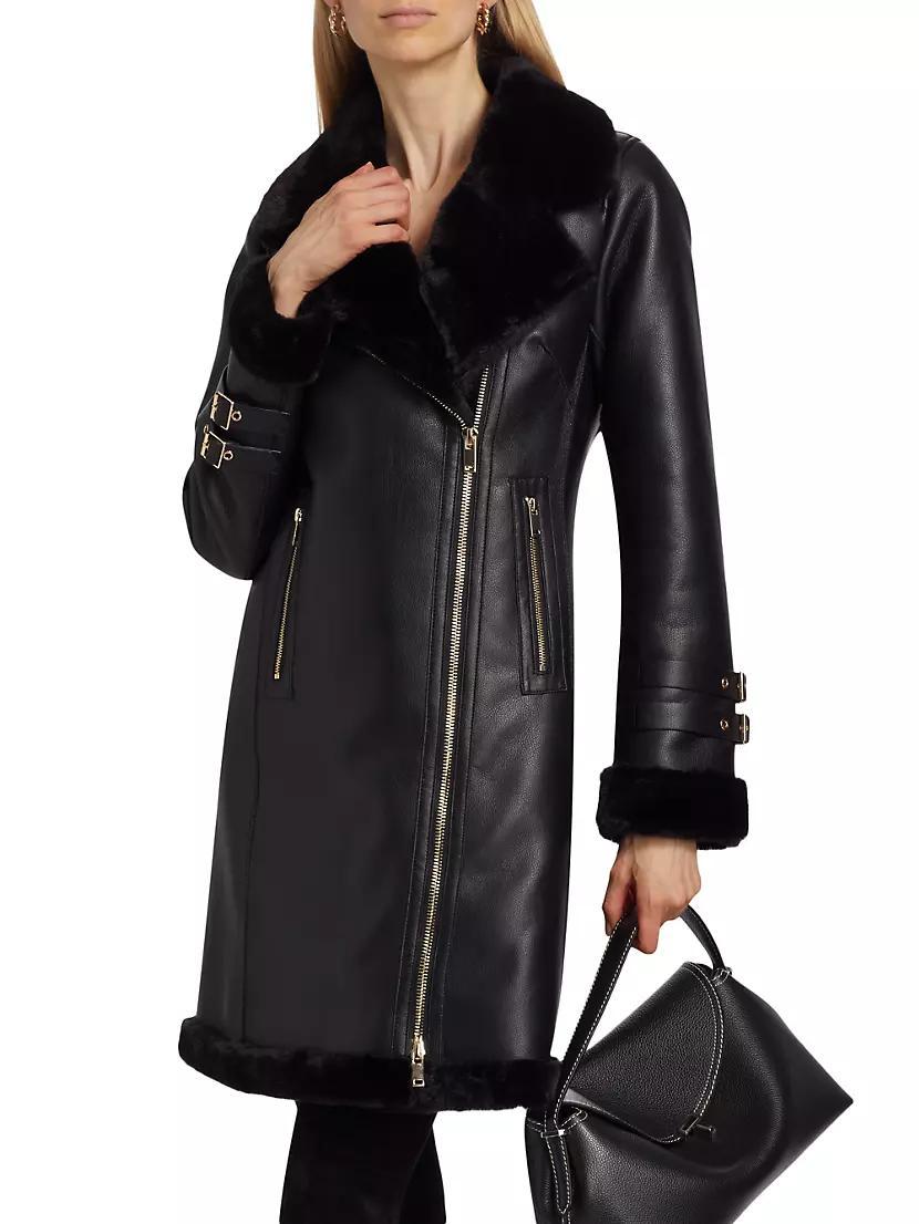 Carla Faux Leather & Fur Coat Product Image