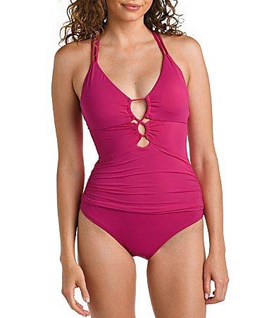 La Blanca Lace Up One Piece Swimsuit Product Image