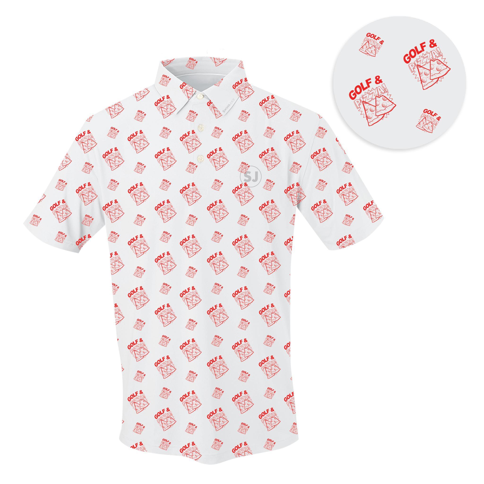 SwingJuice Men's Golf Polo - Golf & Pizza Product Image