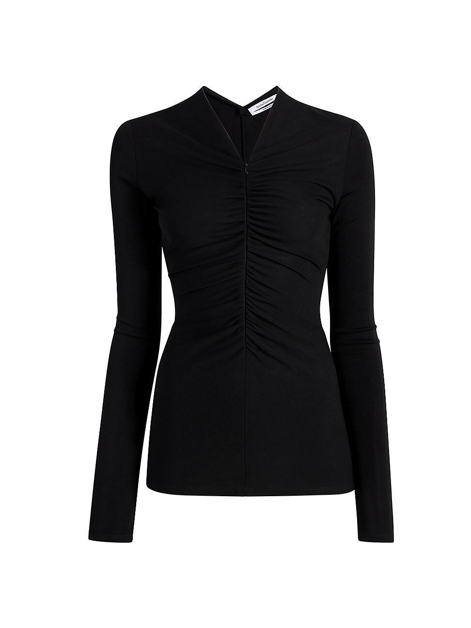 Womens Shirred Long Sleeve Top Product Image