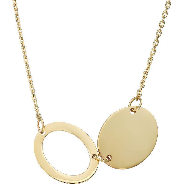 10k Gold Double Oval Necklace, Womens Yellow Product Image