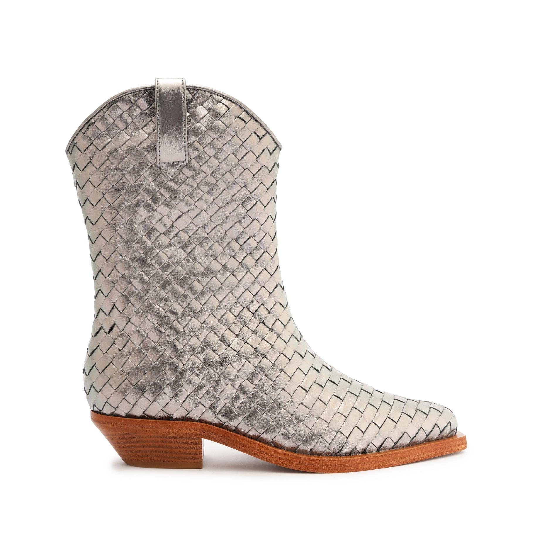 Cicera Woven Metallic Leather Bootie Product Image