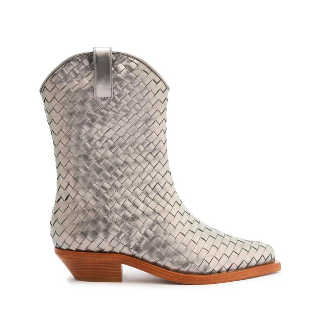 Cicera Woven Metallic Leather Bootie Product Image