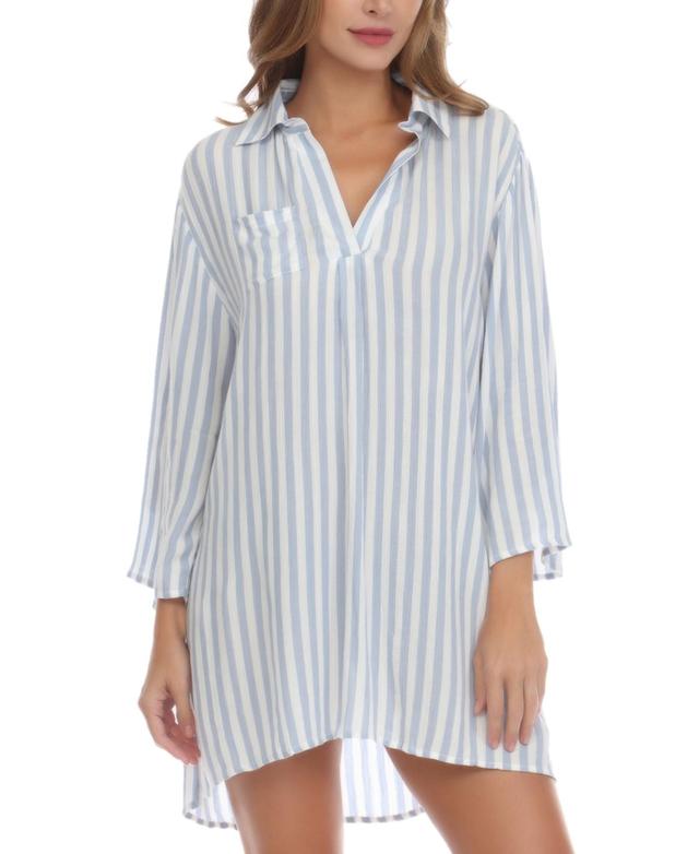 Raviya Womens Striped Swim Cover-Up Tunic Product Image