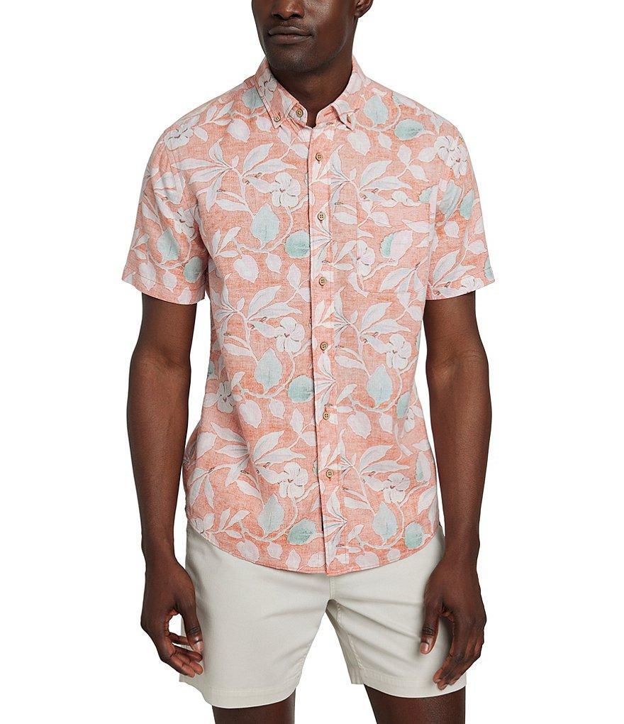 Faherty Breeze Floral Print Short Sleeve Woven Shirt Product Image