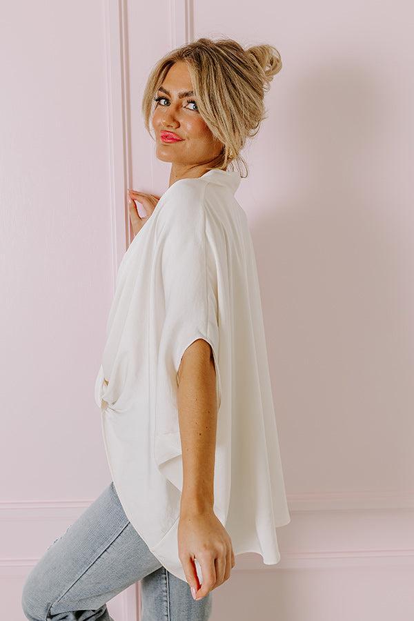 Party On The Go Surplice Top in Cream Product Image