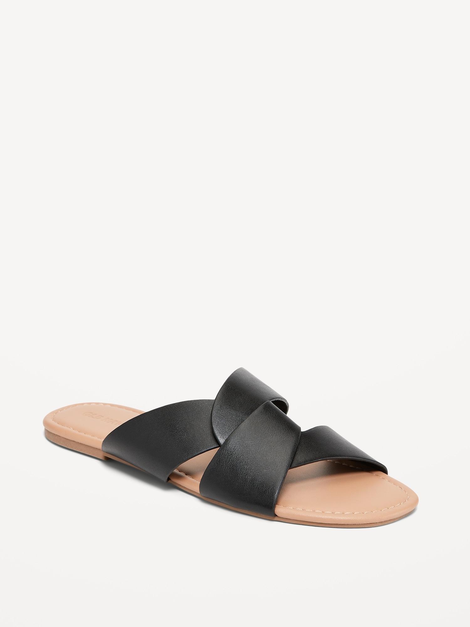 Faux-Leather Link Strap Sandals Product Image