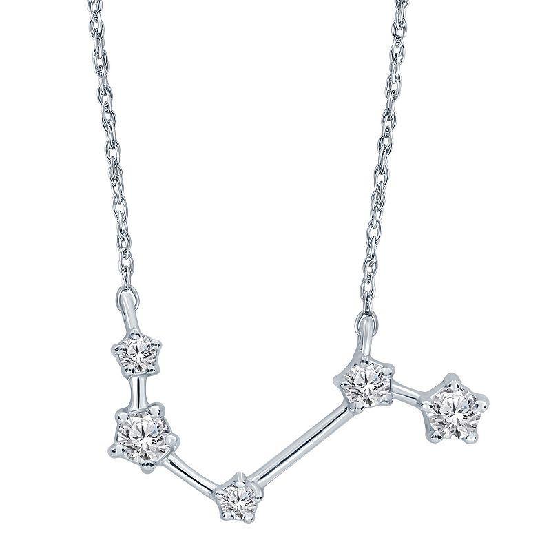 Sterling Silver 1/5 Carat T.W. Diamond Constellation Necklace, Womens Virgo Product Image