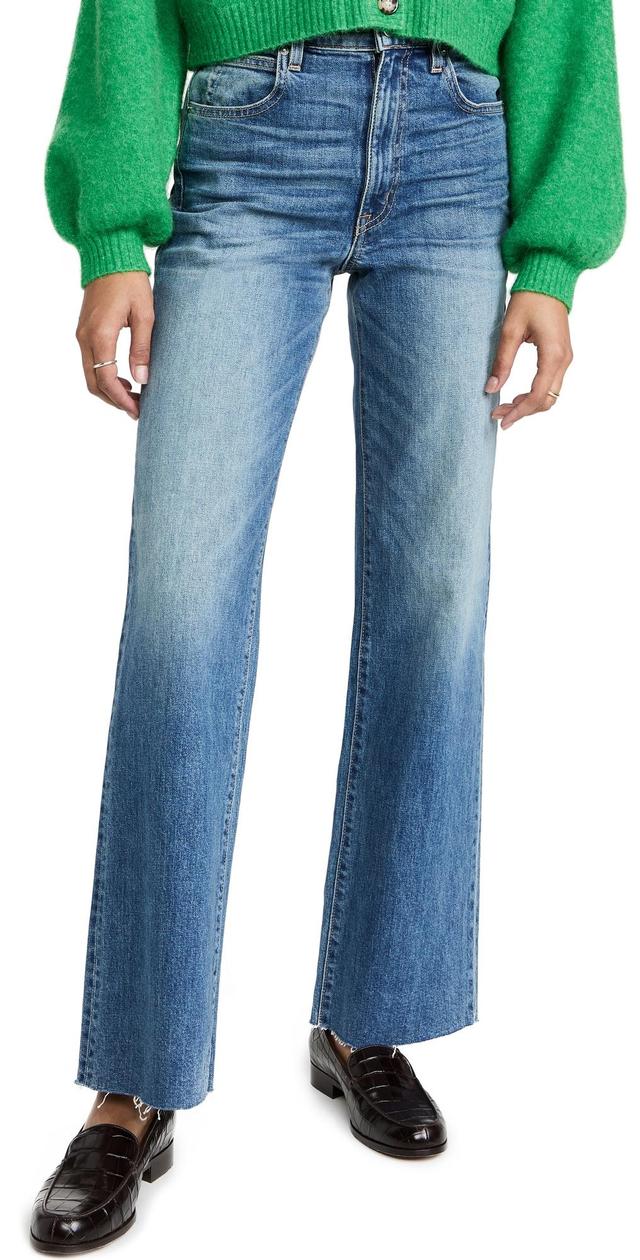 SLVRLAKE Grace High Waist Raw Hem Wide Leg Jeans Product Image