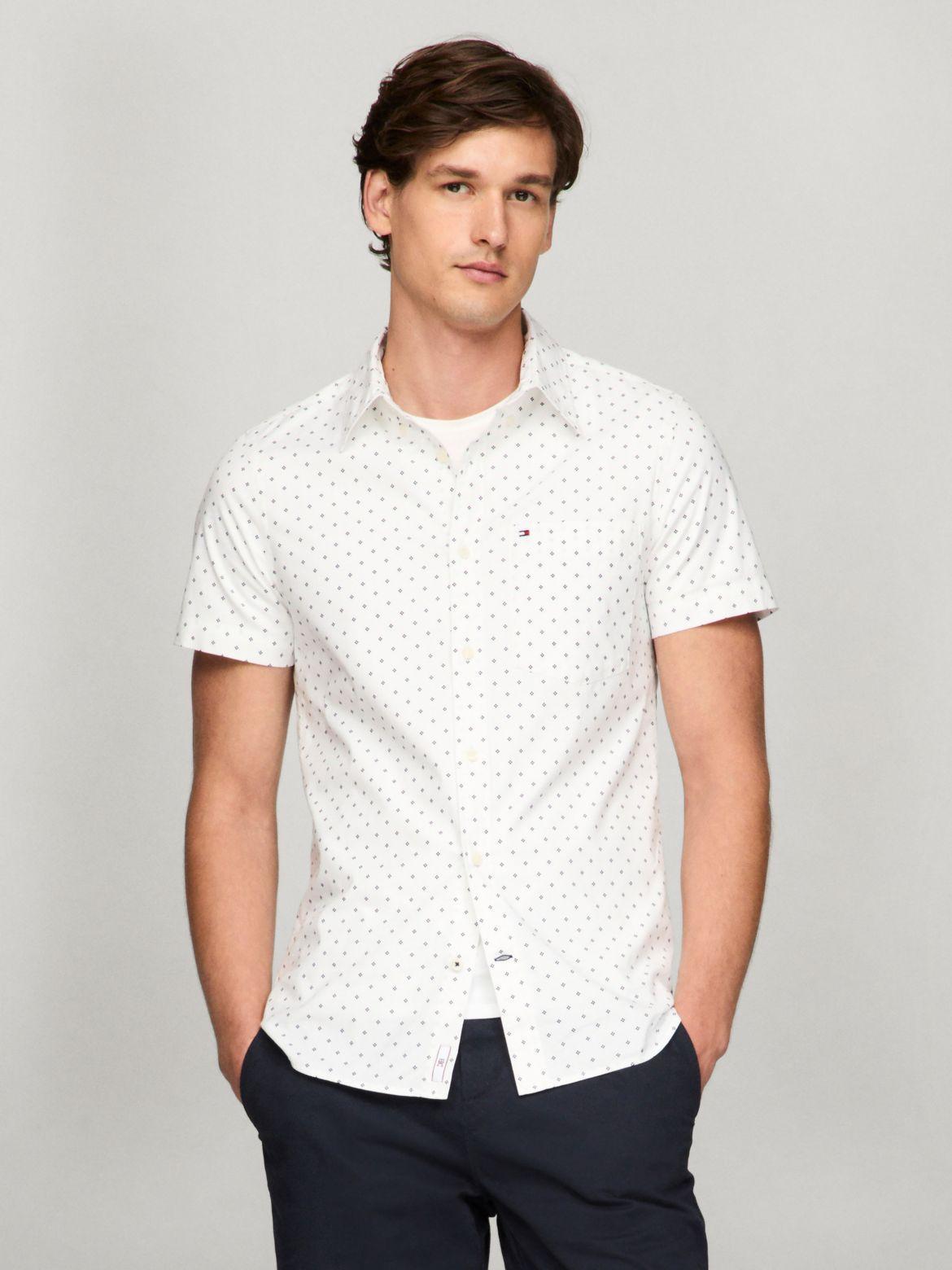 Tommy Hilfiger Men's Short-Sleeve Slim Fit Poplin Shirt Product Image