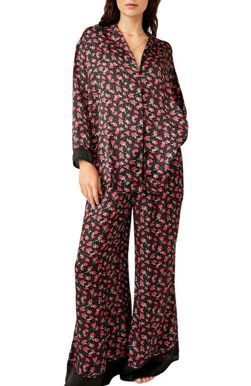 Free People Dreamy Days Floral Print Lightweight Satin Oversized Pajama Set Product Image