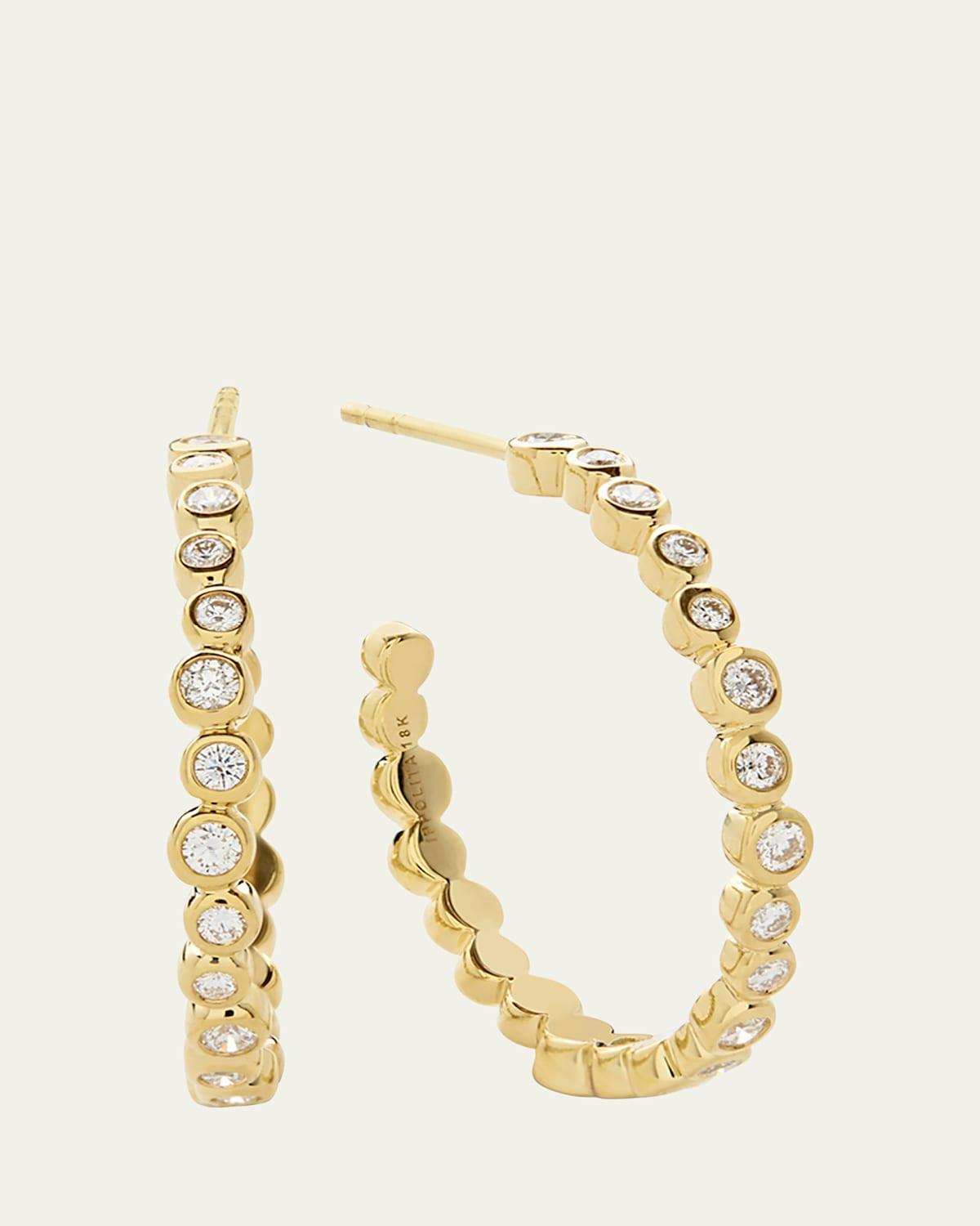 18K Stardust Starlet Diamond Hoop Earrings Product Image