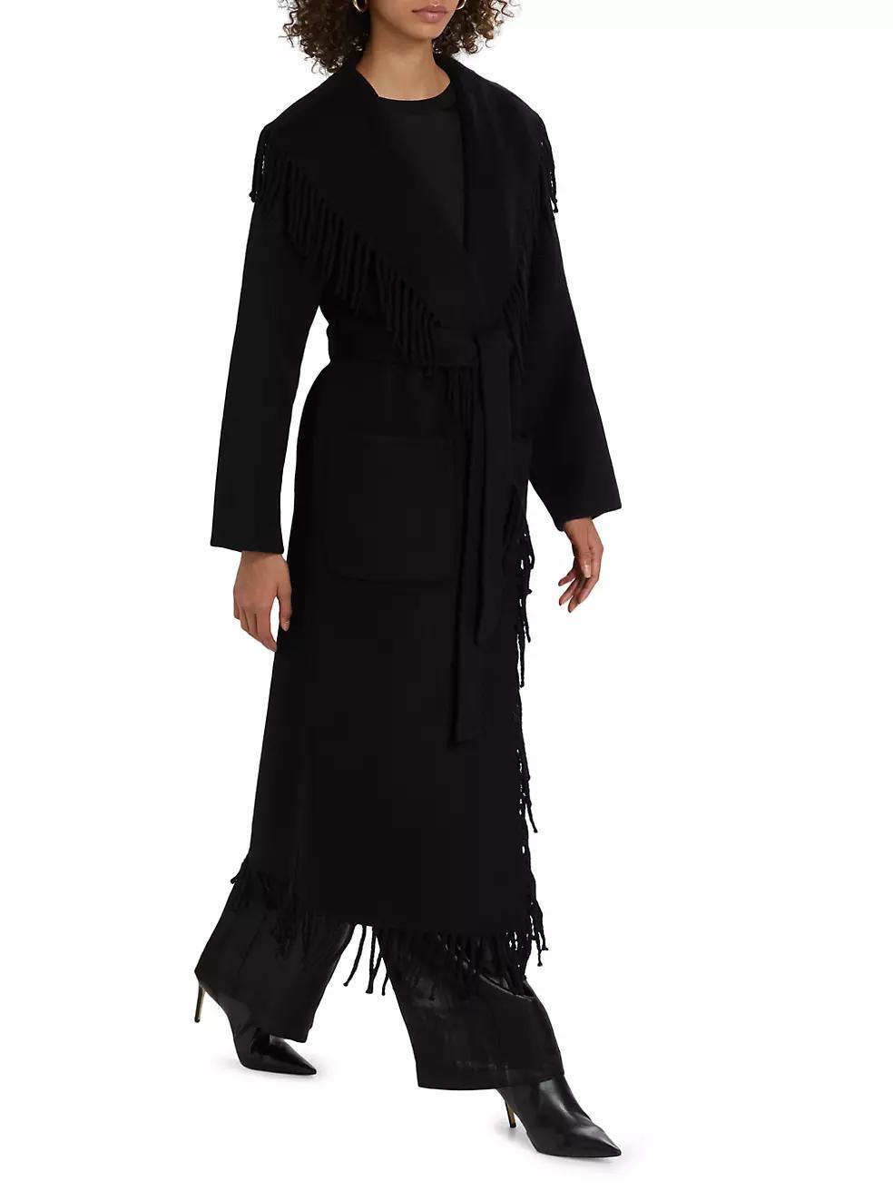 Carrie Fringed Wool-Blend Coat Product Image