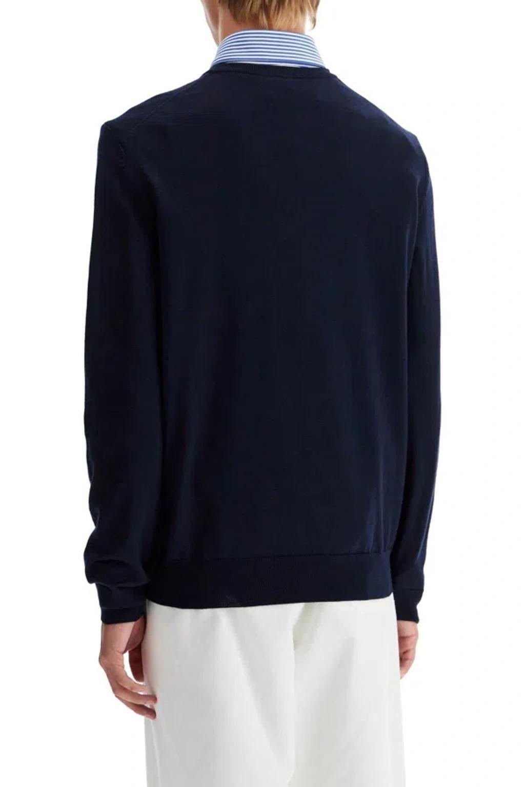 HUGO BOSS Boss 'botto' Light Wool Sweater In Blue Product Image