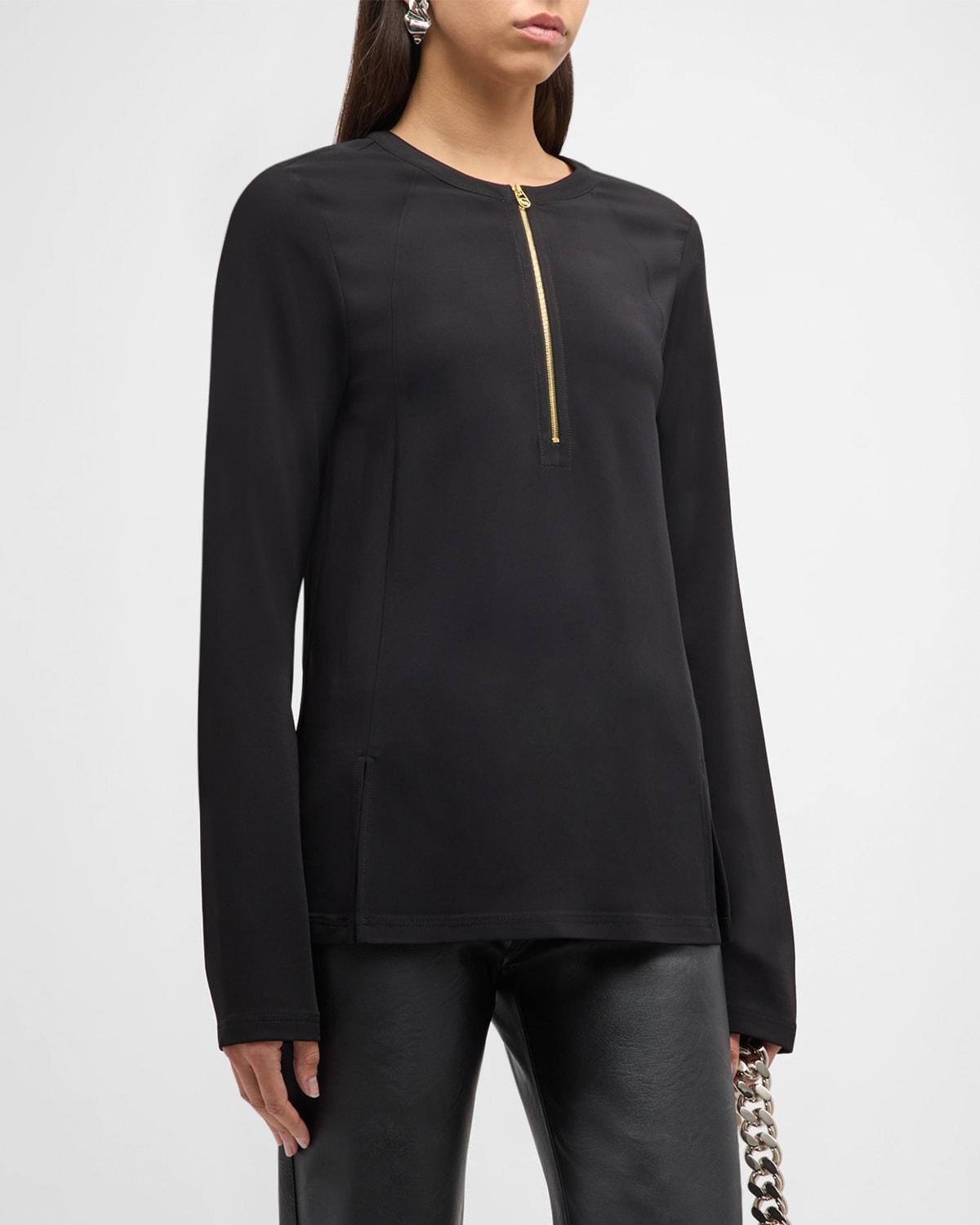 Womens Iconic Half-Zip Long-Sleeve Top Product Image