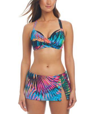 Bleu By Rod Beattie Womens Printed Underwired Bikini Top Skirted Hipster Bottoms Product Image