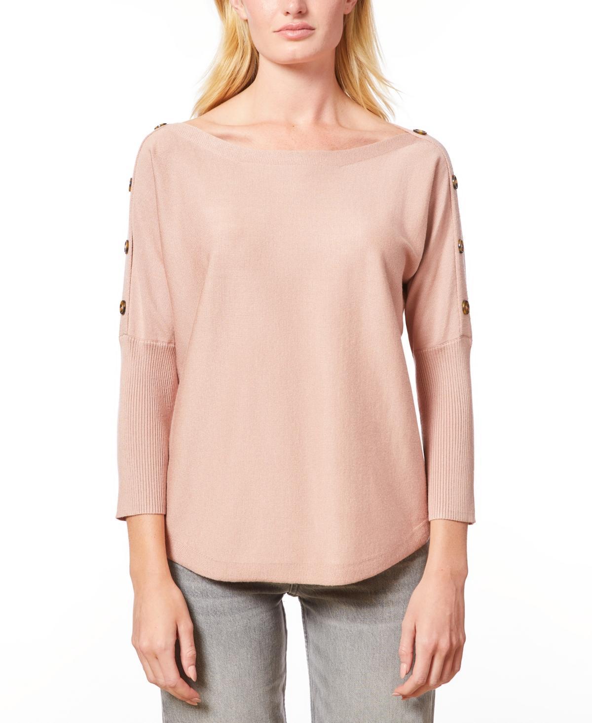 Melissa Paige Womens Dolman-Sleeve Buttoned-Sleeve Sweater Product Image