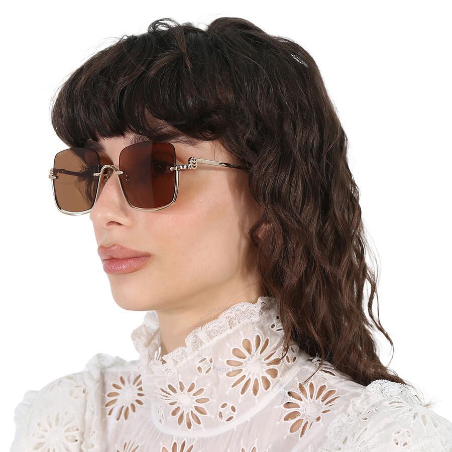 Brown Square Ladies Sunglasses Gg1279s 002 54 In Brown / Gold Product Image