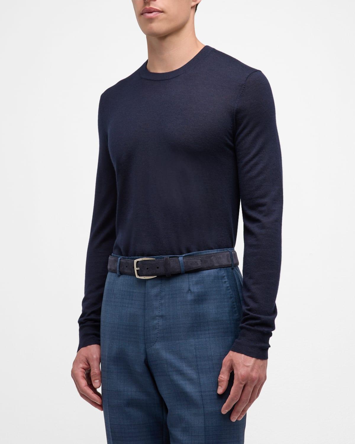 Mens Cashmere and Silk Crewneck Sweater Product Image