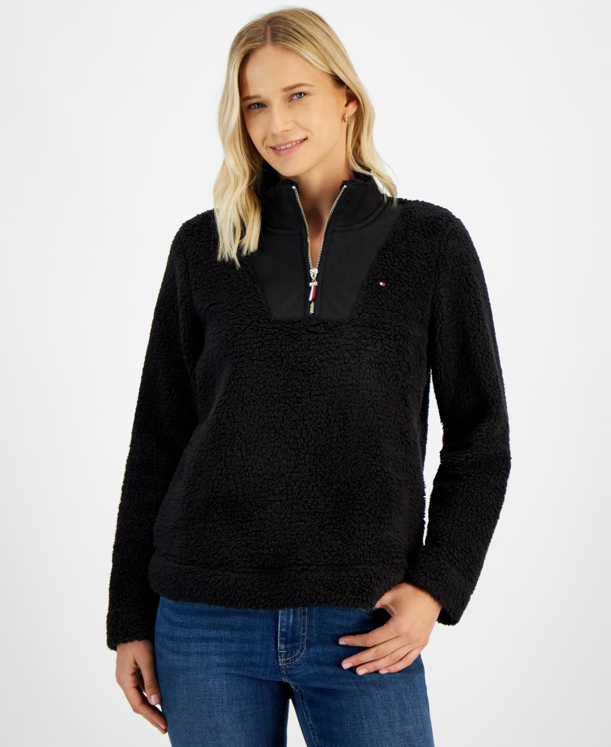 Tommy Hilfiger Womens Sherpa Mock Neck Long-Sleeve Sweater product image